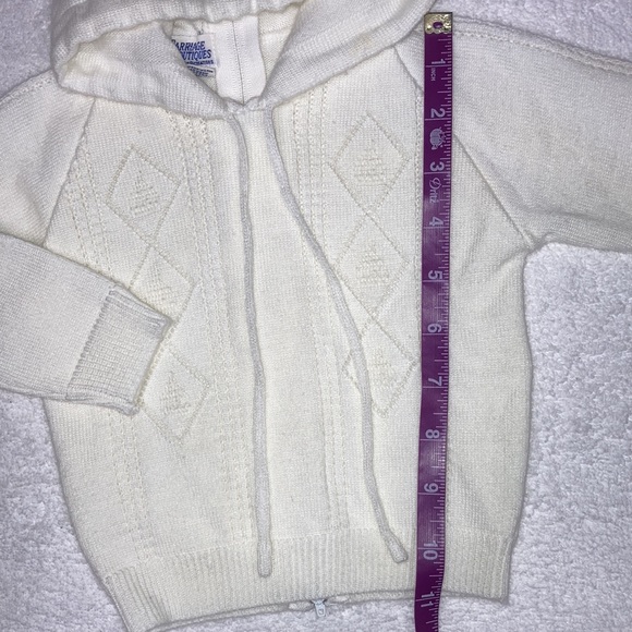 Carriage boutique acrylic knit back zip pointed hood pullover unisex 6m - Picture 2 of 6
